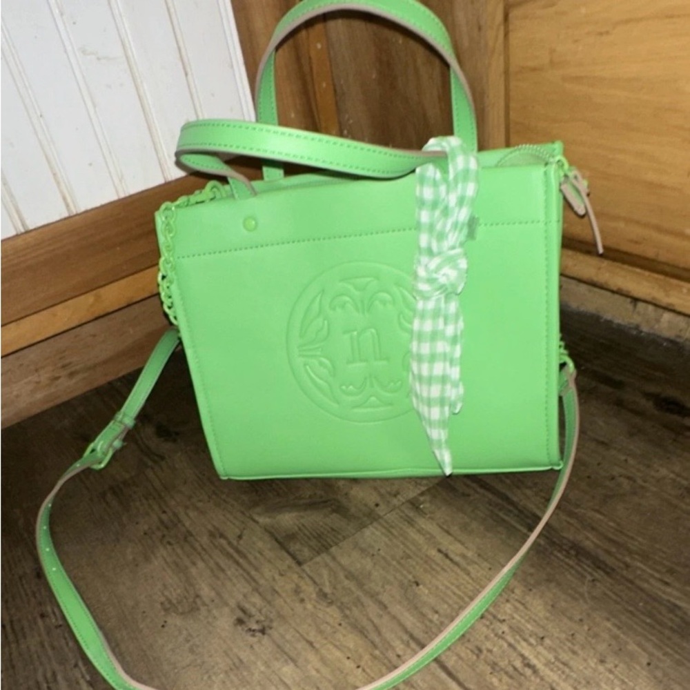 Nannette Lepore Green Handbag with Gingham Accent